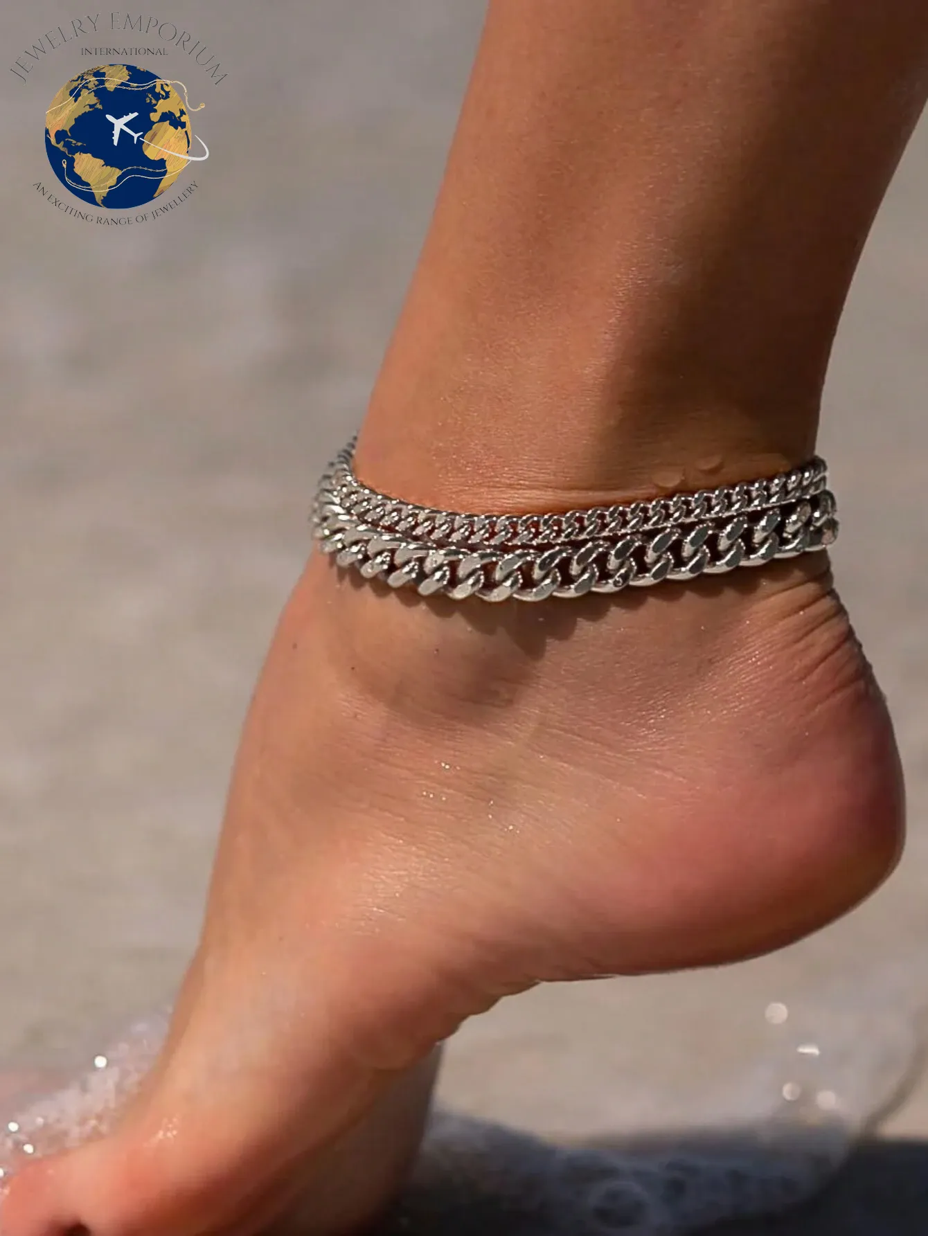 Chic 2-Piece Metallic Double Layer Anklet Set - Perfect for Daily Wear, Dates, and Celebrations