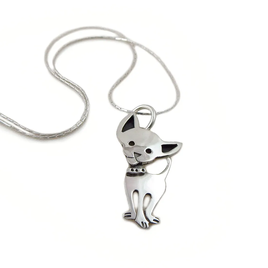 Chihuahua Dog Sterling Silver Animal Pendant