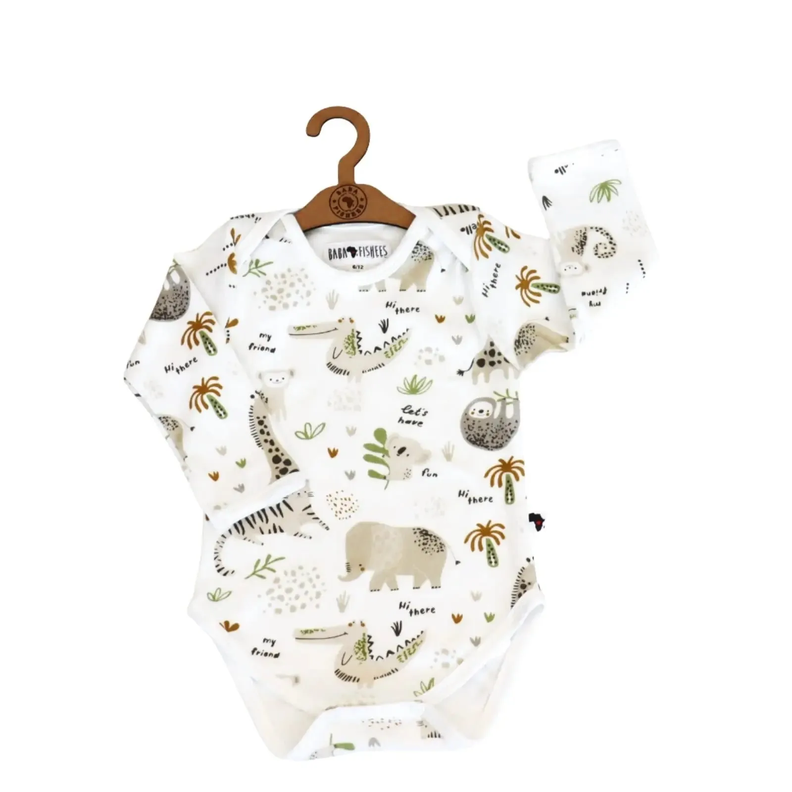 CLASSIC ONESIE - LS - HI THERE WHITE