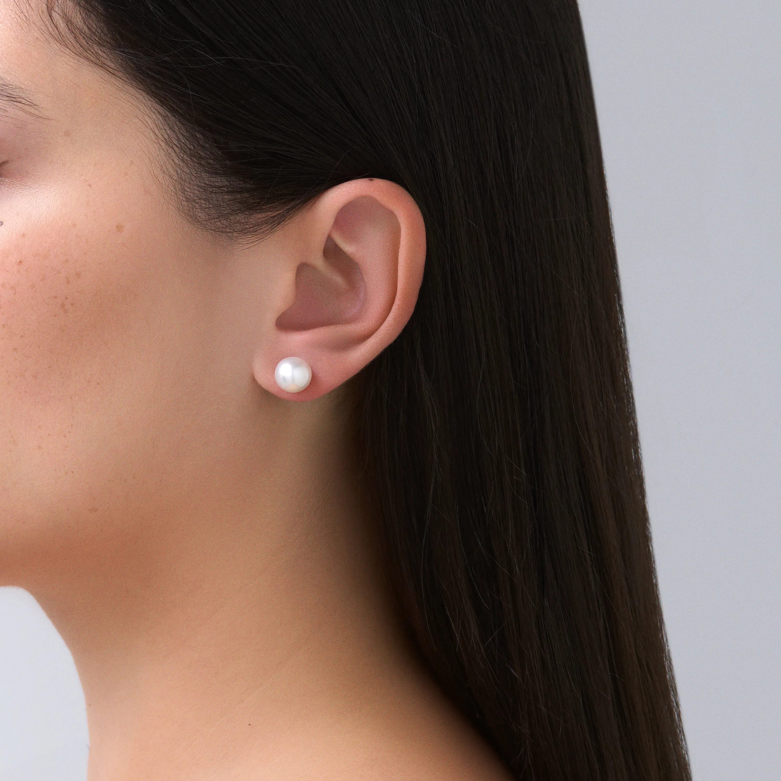 Classic Pearl Stud Earrings | Yellow Gold