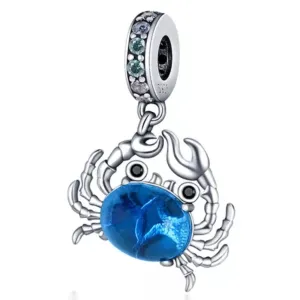 Crab Dangle Charm - 925 Sterling Silver