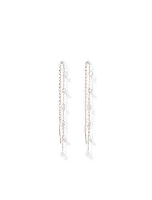 Crystal Chain & Bead Thread Through Earrings