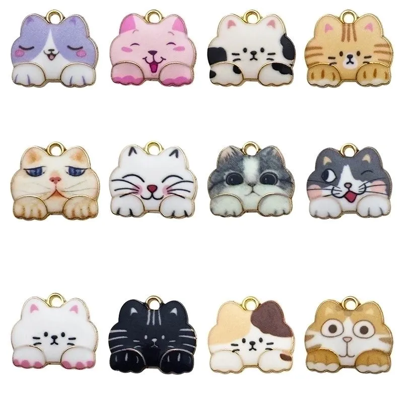 Cute Cat Alloy Enamel Jewelry Accessories