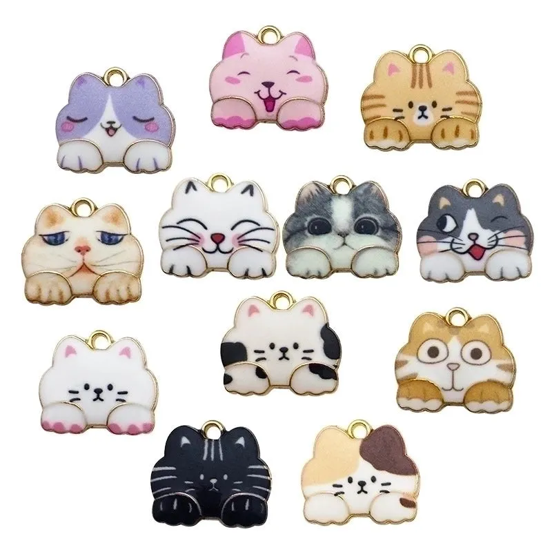 Cute Cat Alloy Enamel Jewelry Accessories