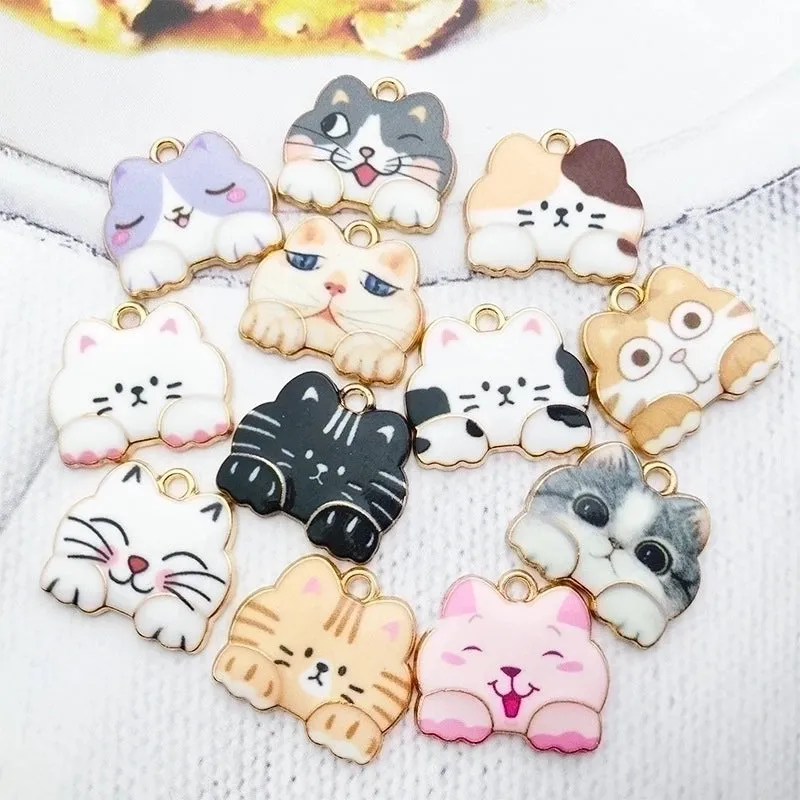 Cute Cat Alloy Enamel Jewelry Accessories