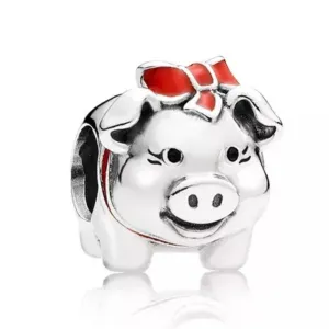 Cute Pig Charm - 925 Sterling Silver