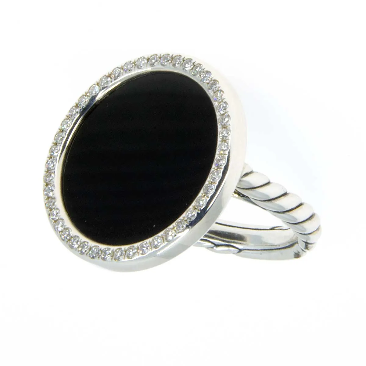 David Yurman Elements Ring with Black Onyx and Diamonds