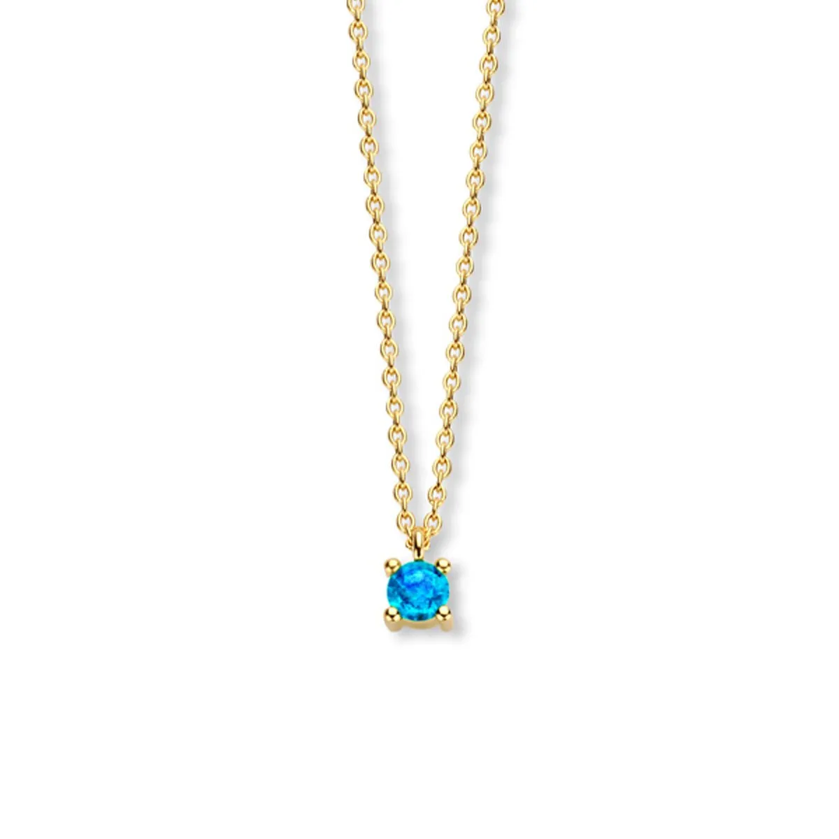 December Birthstone Necklace 14K Yellow Gold