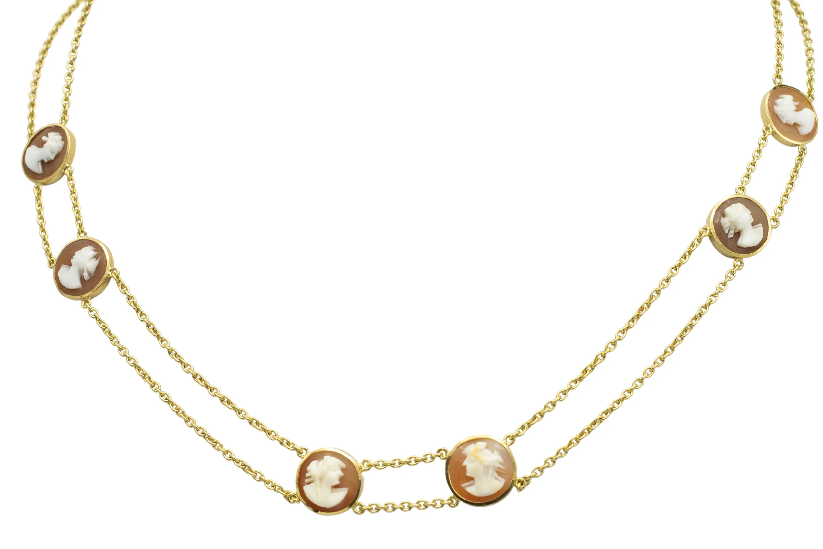 Double strand cameo collier in 18 carat gold