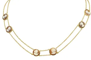 Double strand cameo collier in 18 carat gold