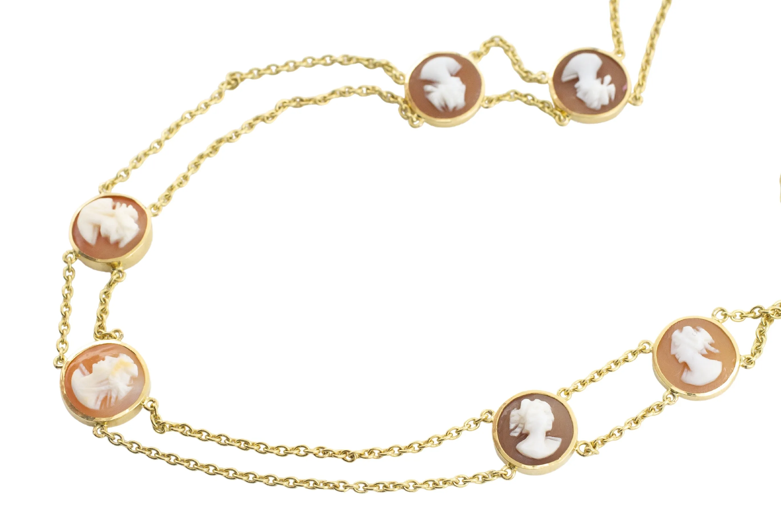Double strand cameo collier in 18 carat gold