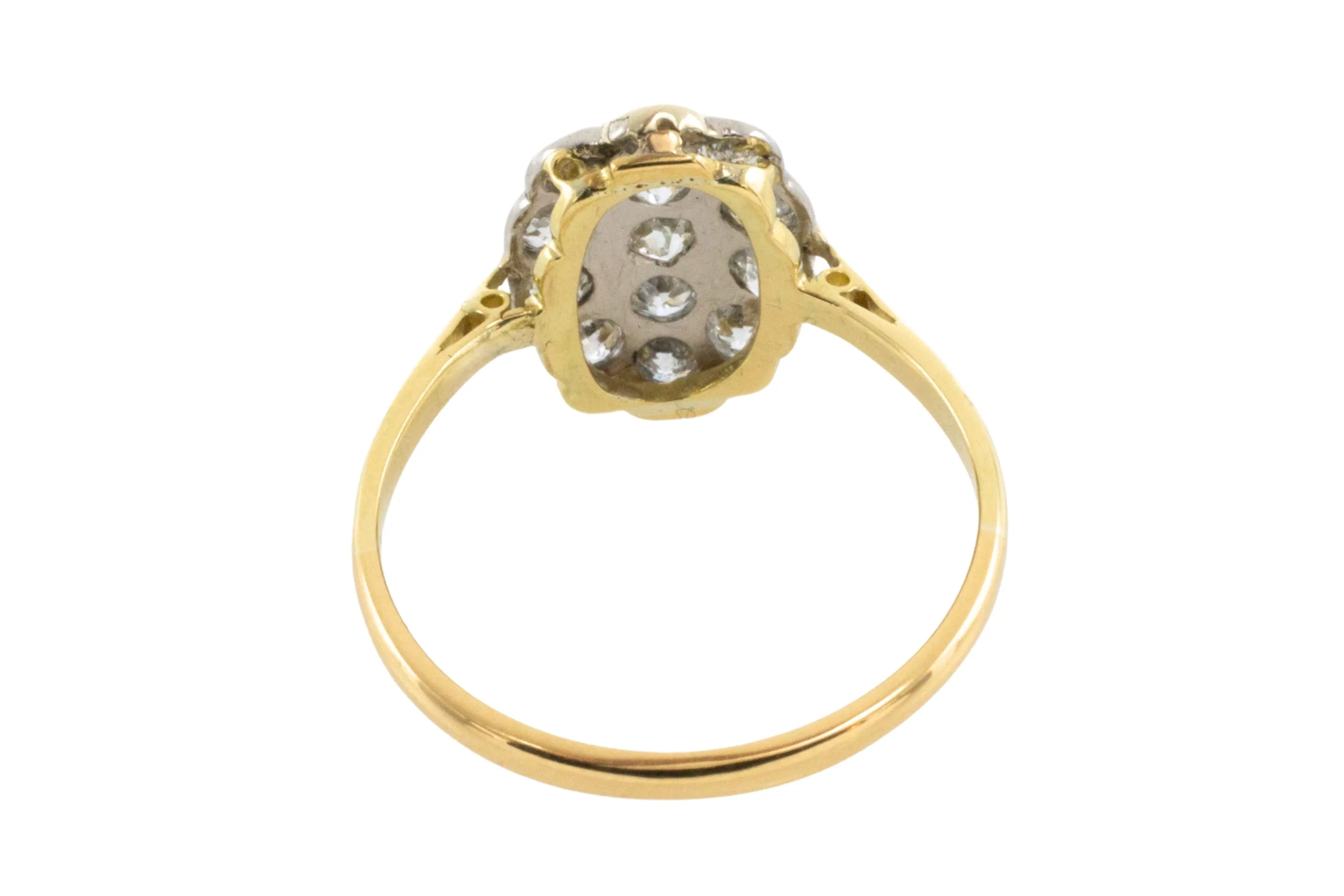 Edwardian old cut diamond cluster ring