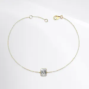 Emerald Bezel Solitaire Diamond Bracelet 18kt
