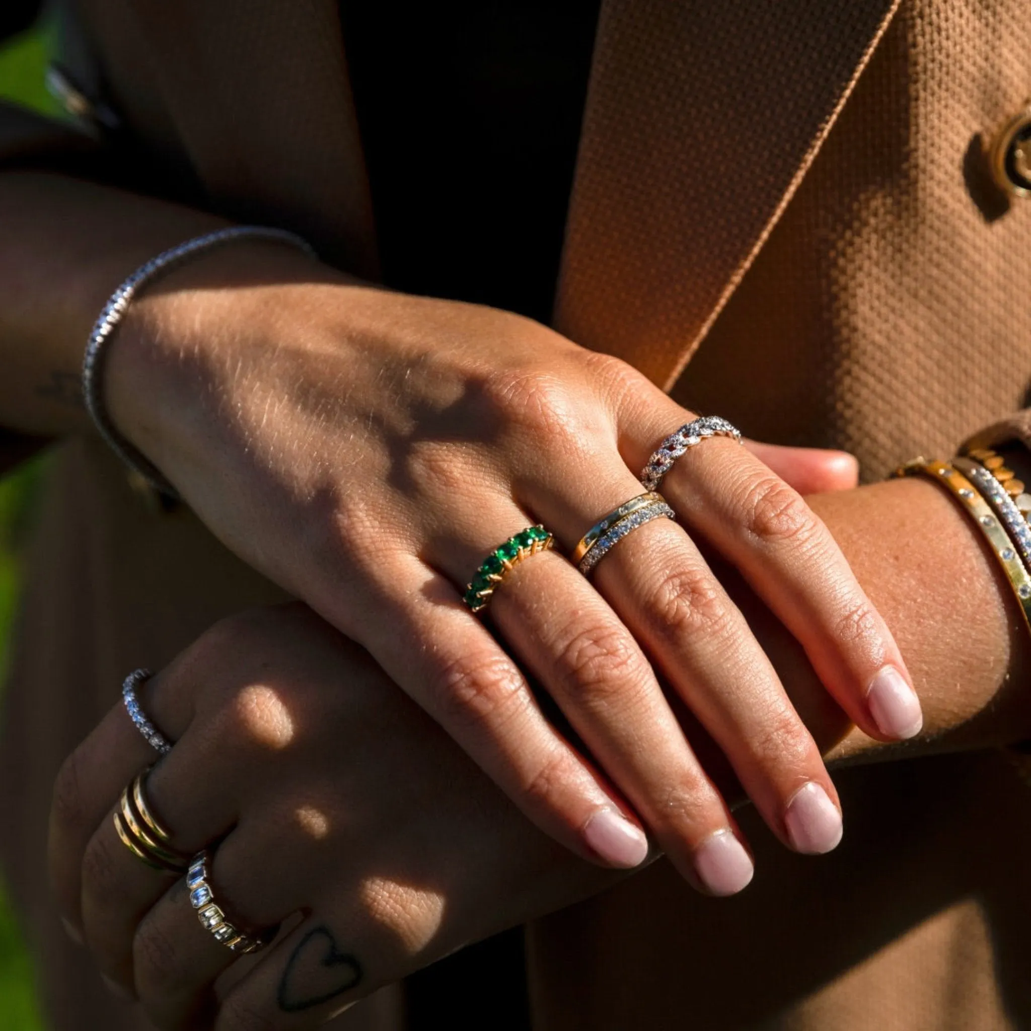 Emerald Six Stone Ring
