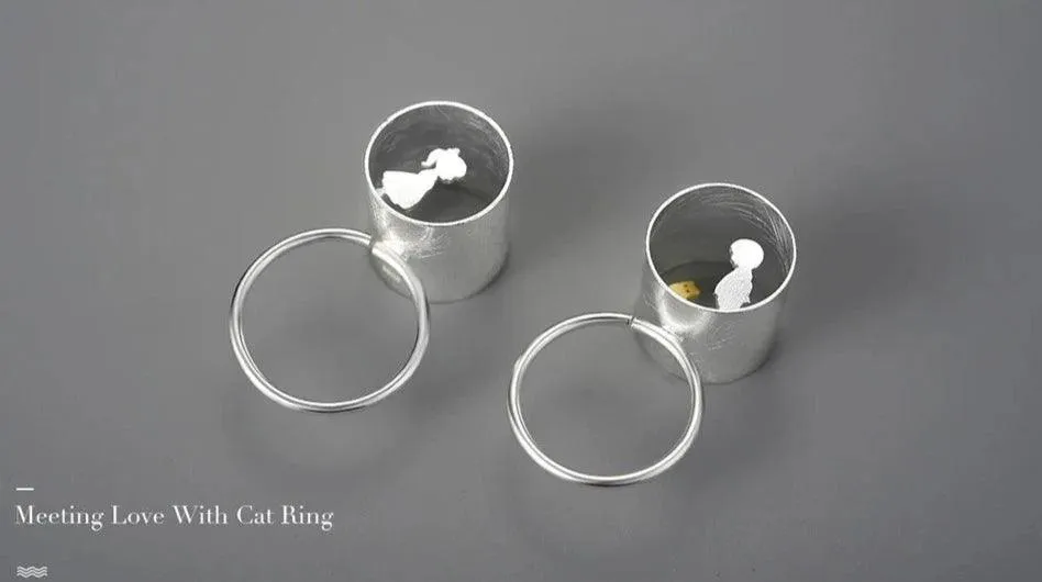 Finger Ring Charm Jewelry - Meeting Love With Cat - LFJD0092