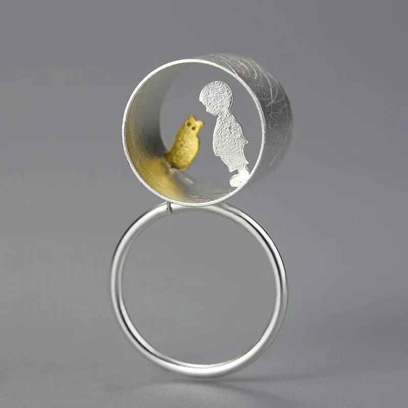 Finger Ring Charm Jewelry - Meeting Love With Cat - LFJD0092