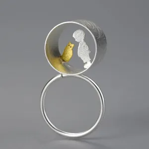Finger Ring Charm Jewelry - Meeting Love With Cat - LFJD0092