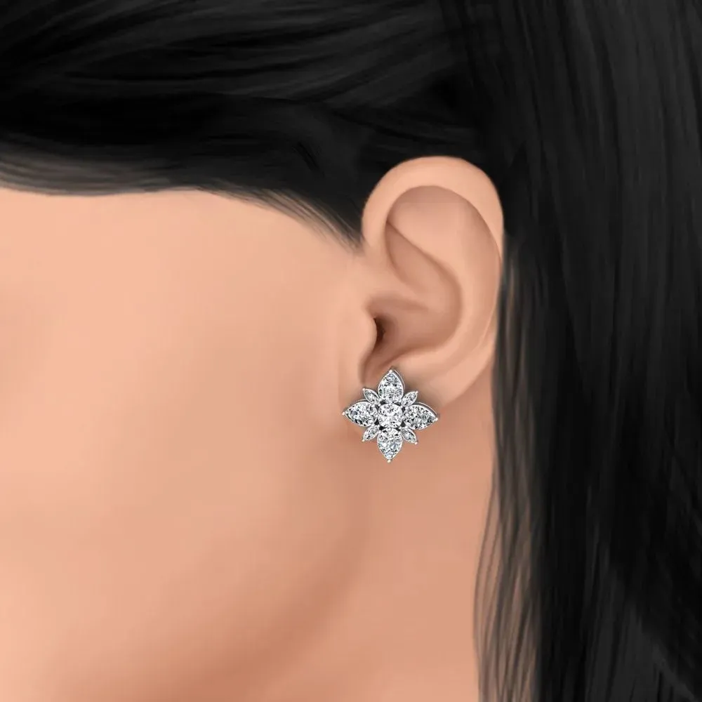 Flower Earrings Zircon