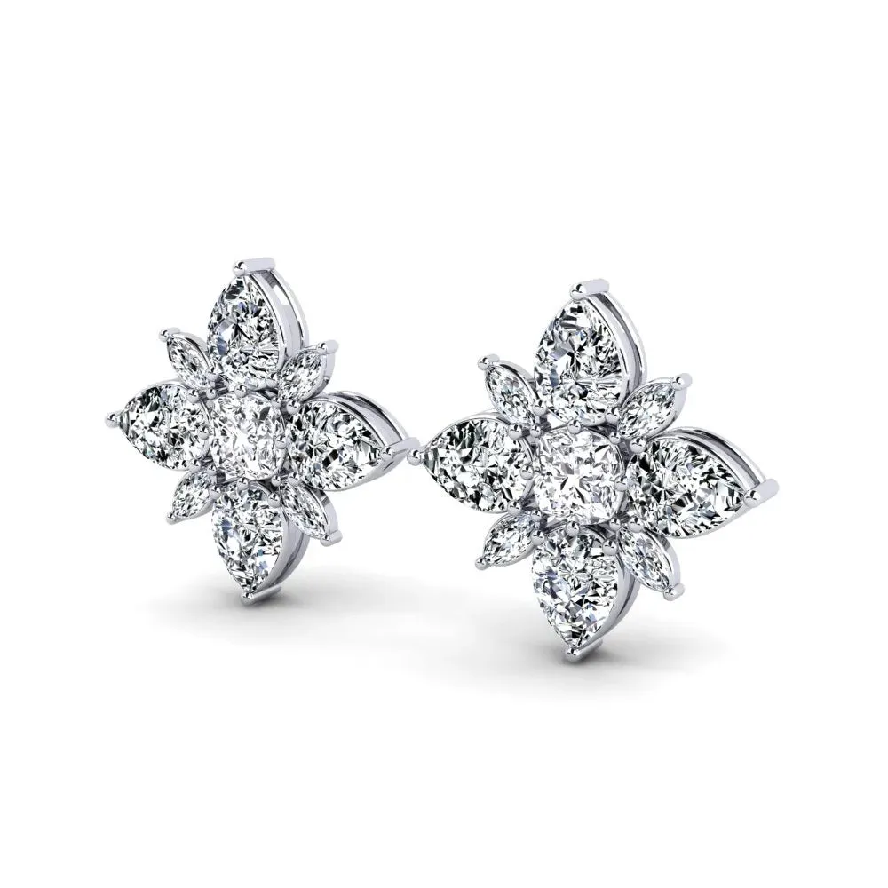 Flower Earrings Zircon