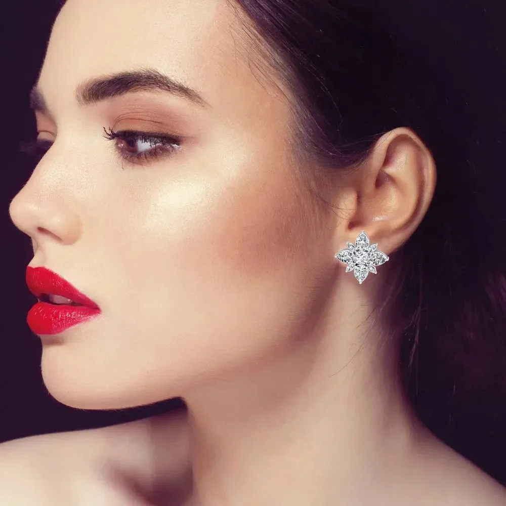 Flower Earrings Zircon