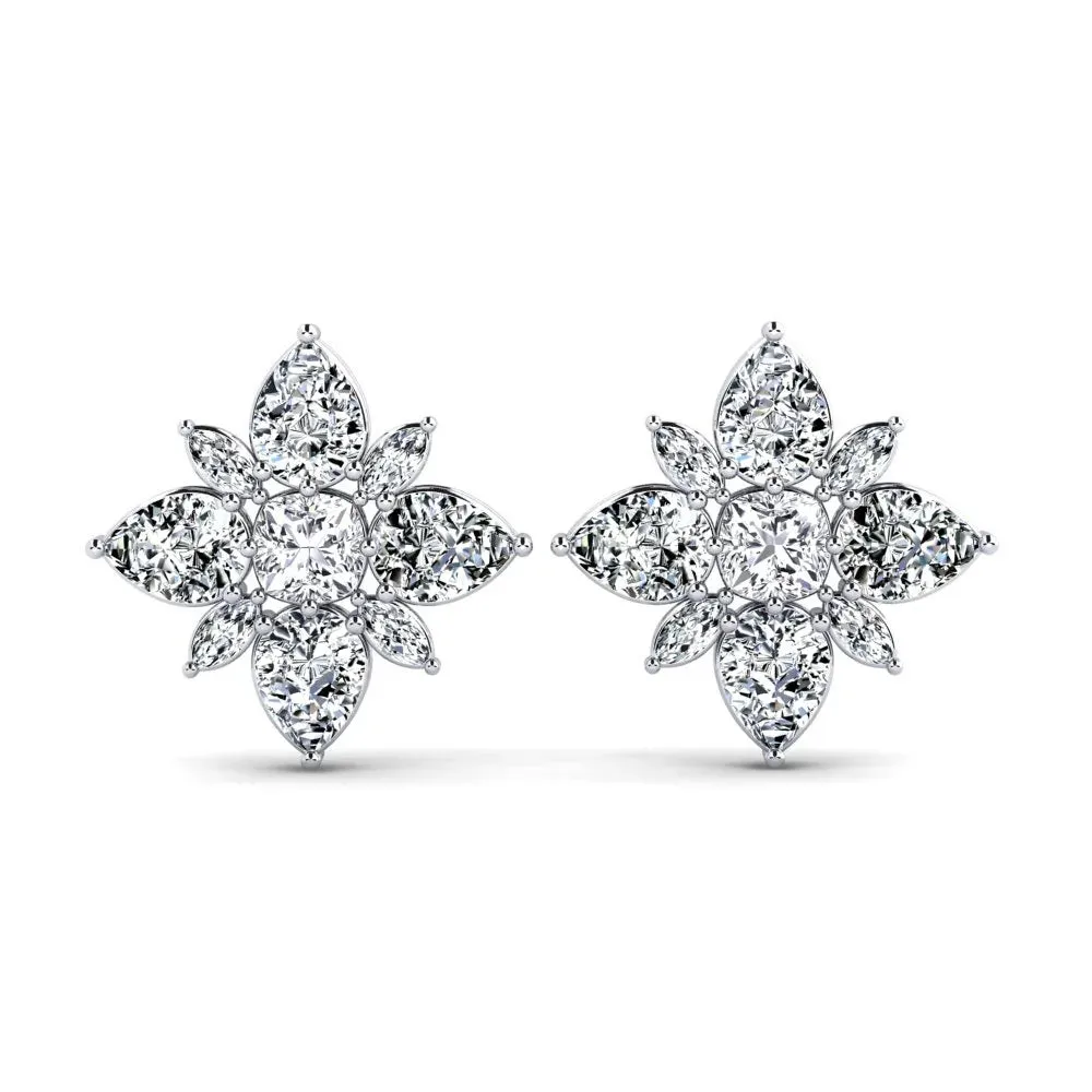 Flower Earrings Zircon