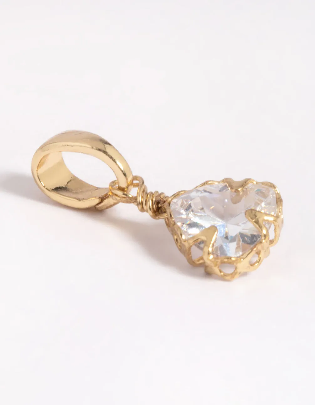 Gold Plated Diamante Triangle Charm