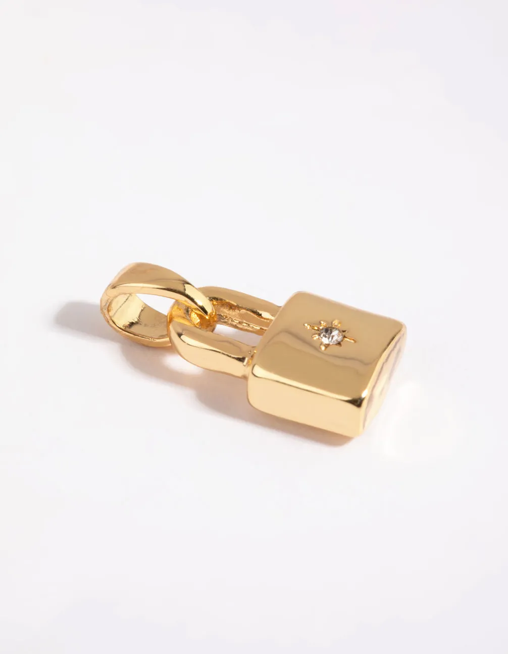 Gold Plated Padlock Charm