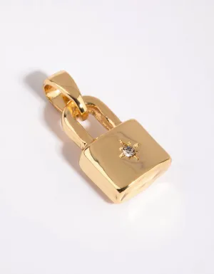 Gold Plated Padlock Charm