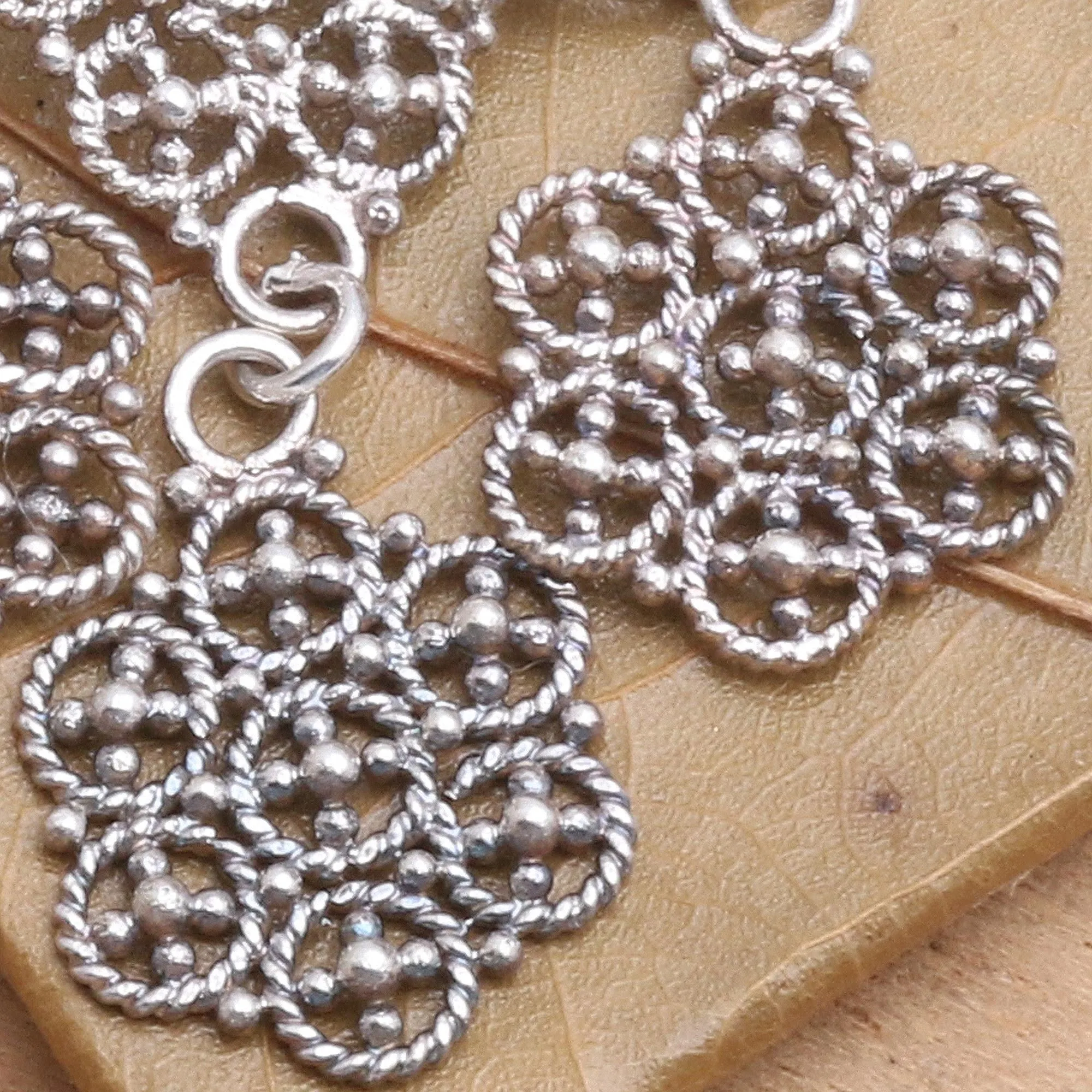 Heartfelt Bouquet Fair Trade Floral Sterling Silver Dangle Earrings