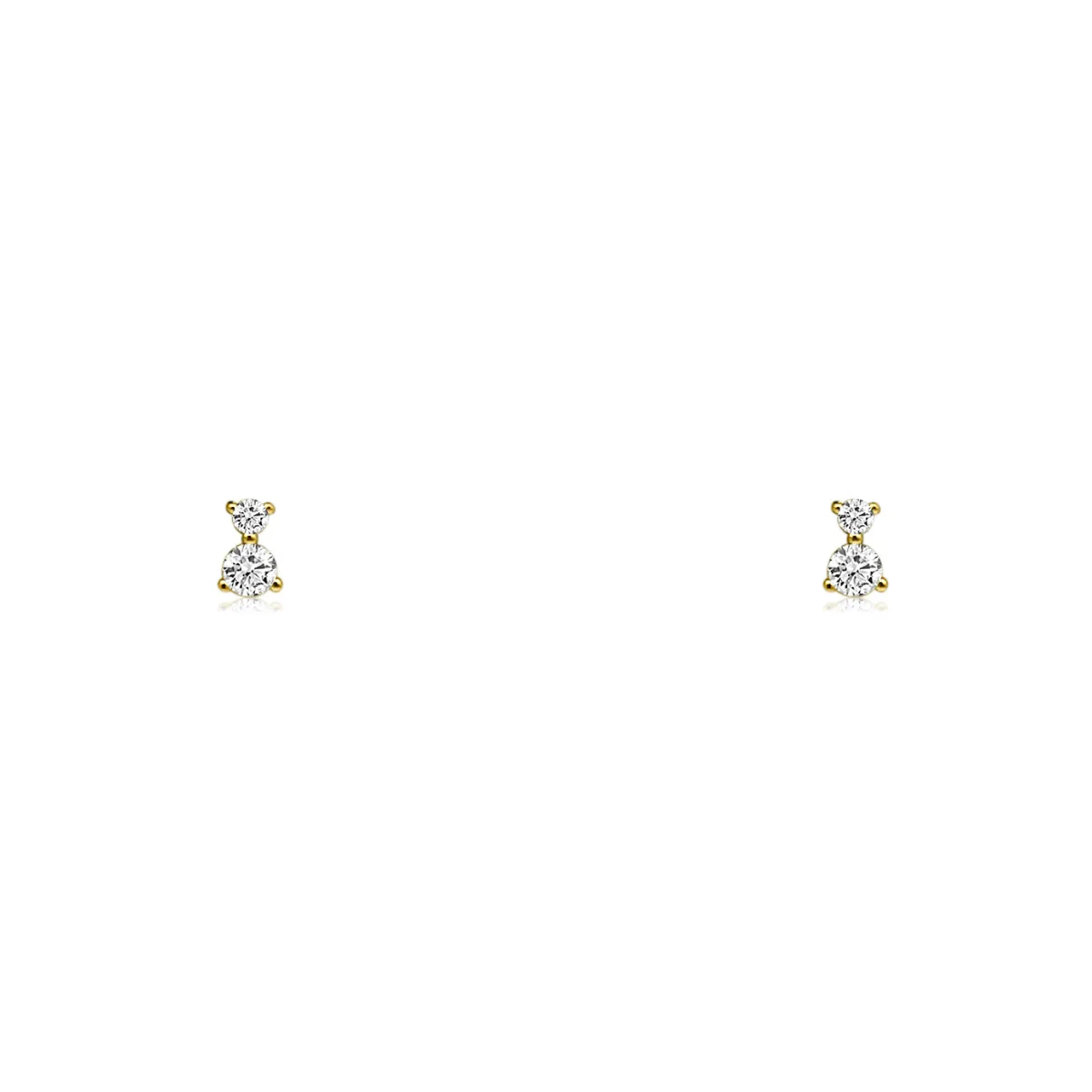 Itty Bitty Double Diamond Drop Studs
