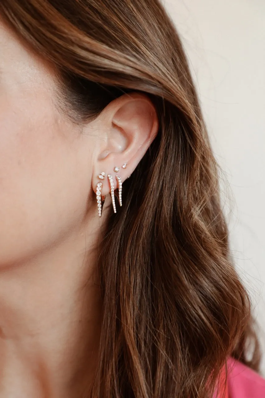 Itty Bitty Double Diamond Drop Studs
