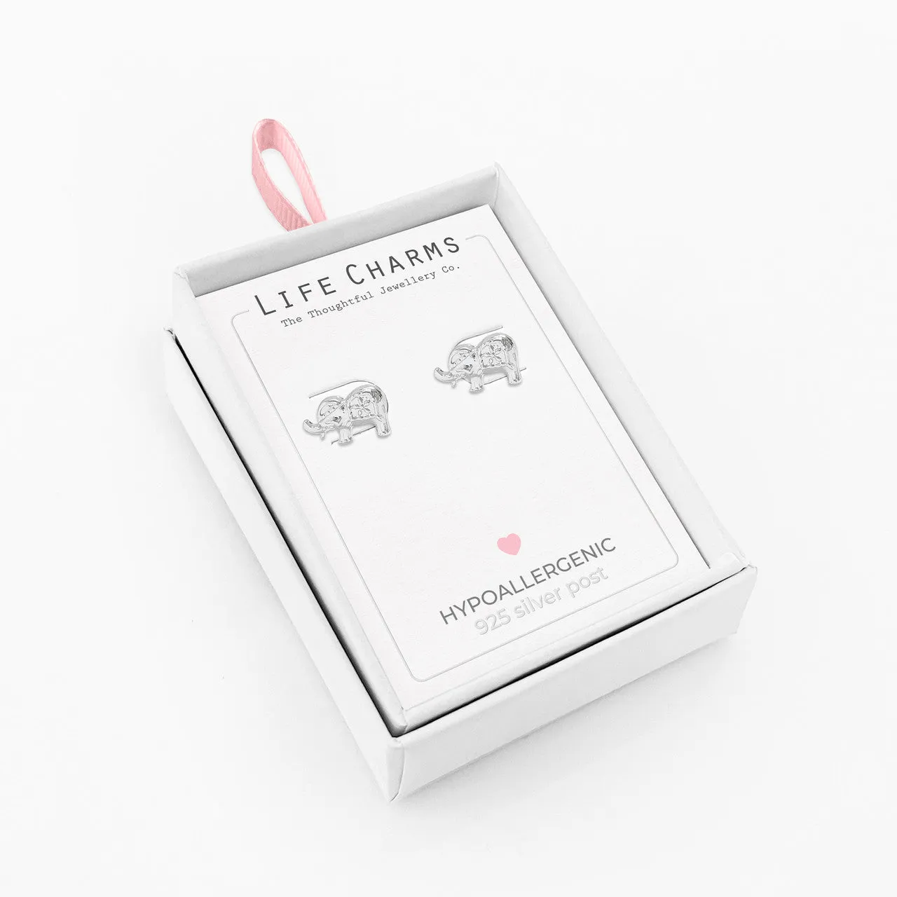 Jewellery Lucky Elephant Silver Plated Stud Earrings