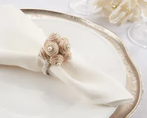 Jute Pearl Spiral Napkin Ring