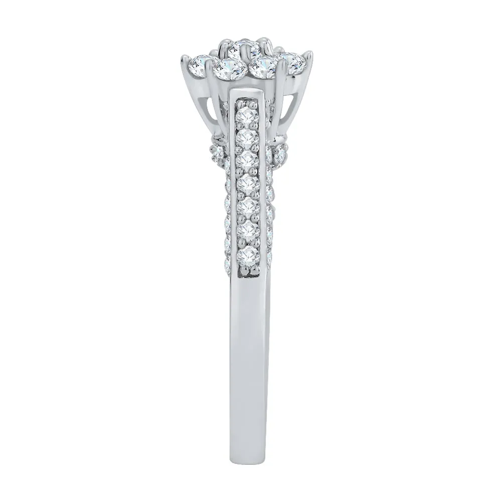 KATARINA 3/4 cttw Diamond Cluster Engagement Ring