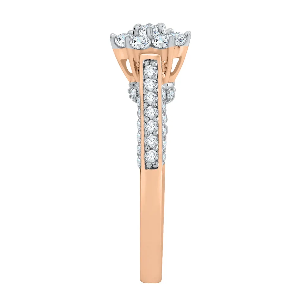 KATARINA 3/4 cttw Diamond Cluster Engagement Ring