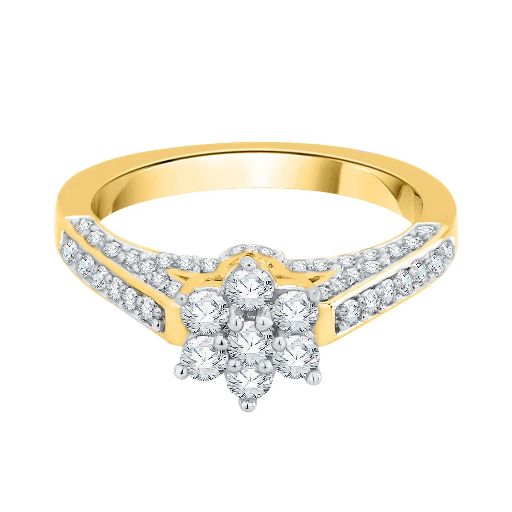 KATARINA 3/4 cttw Diamond Cluster Engagement Ring