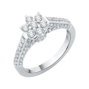 KATARINA 3/4 cttw Diamond Cluster Engagement Ring