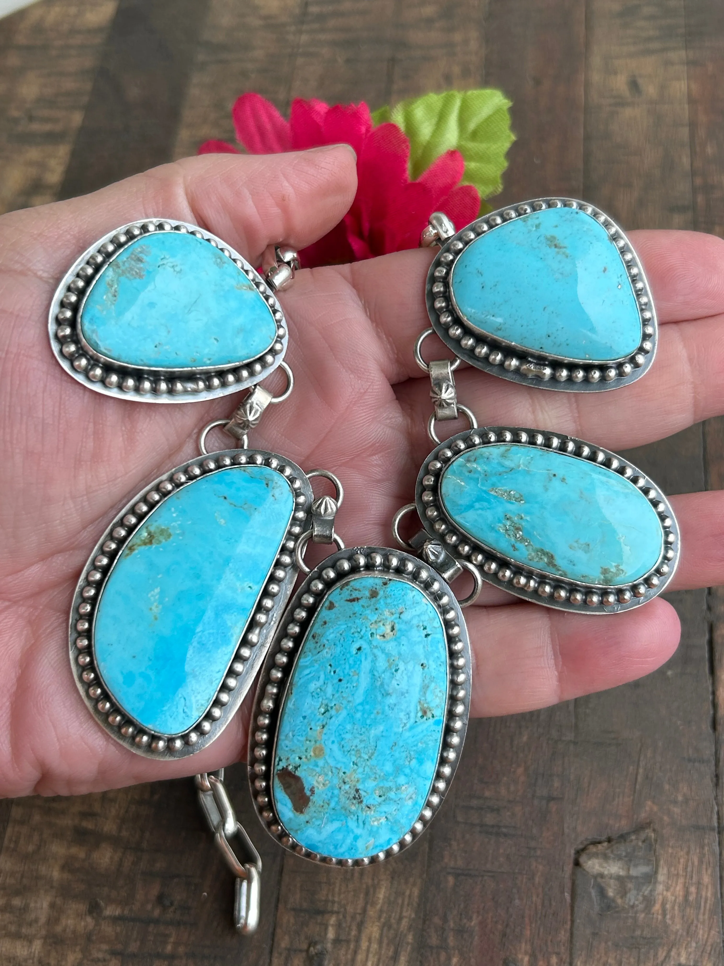 Kingman Turquoise Bib Necklace