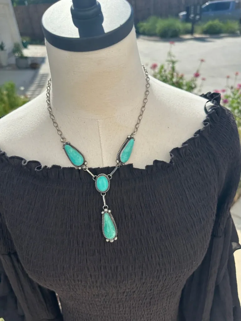 Kingman Turquoise Lariat Set