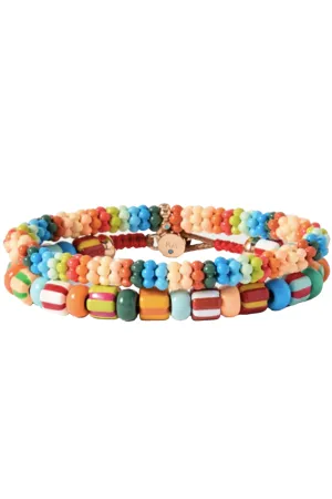La Sponda Set Of Two Gold-tone And Enamel Bracelets