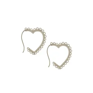 Lace-Edged Heart Hoops