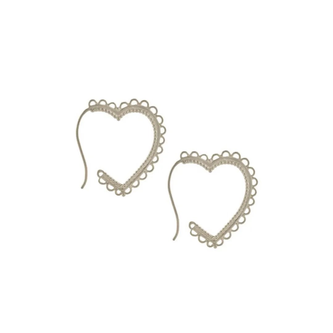 Lace-Edged Heart Hoops