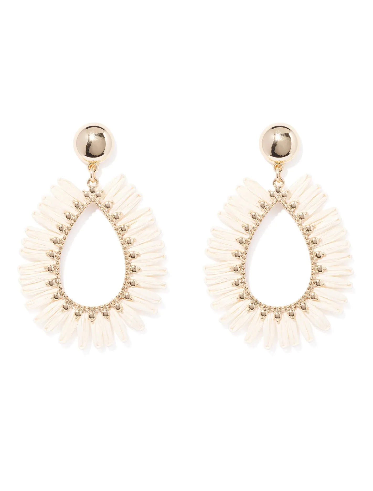Large Woven Teardrop Earrings