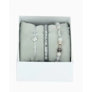 Les Interchangeables Gray & Silver Crystal Bracelet Stack (Gris 2)