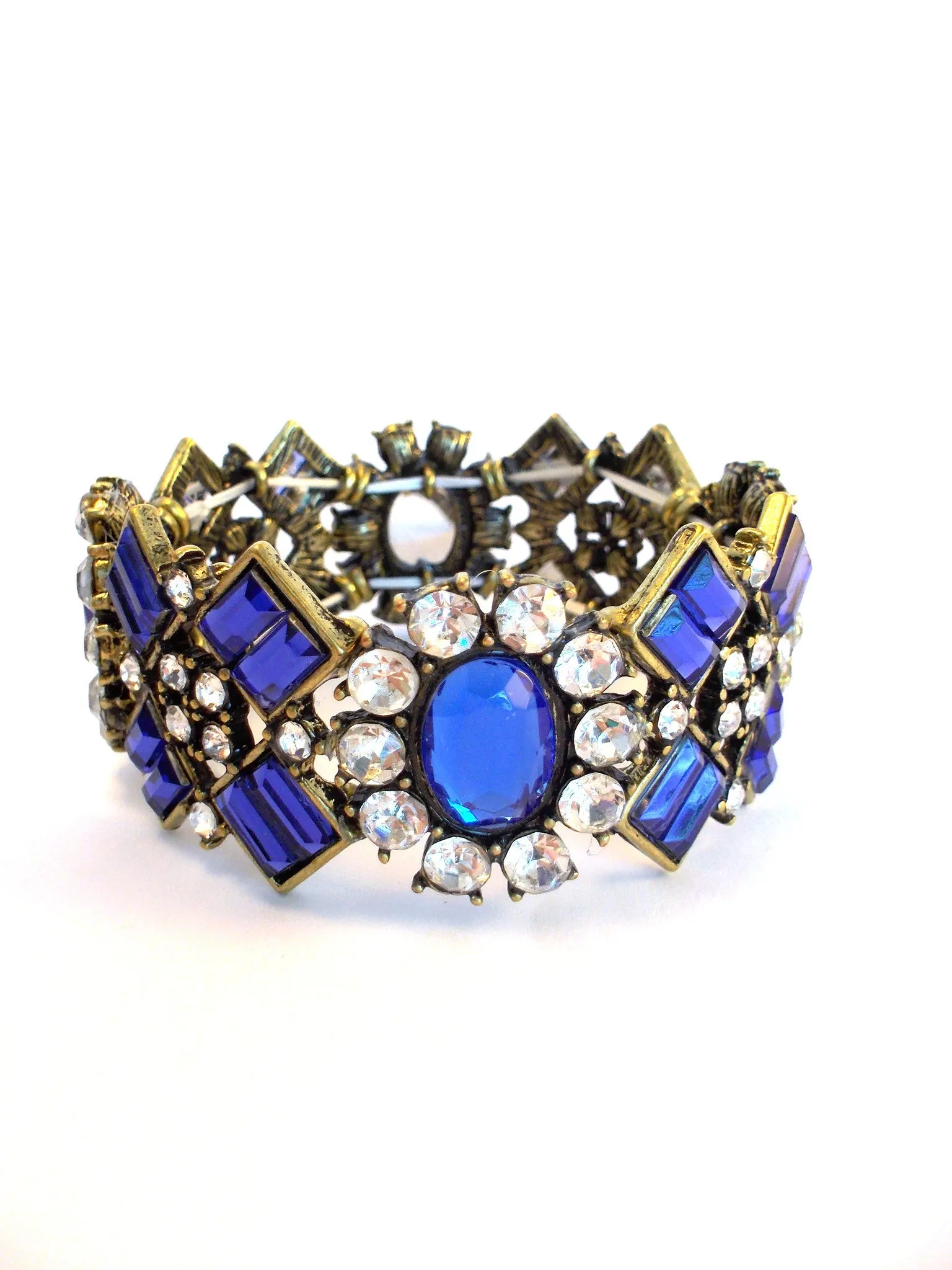 Luxe Crystal Cluster Stretch Bracelet- 2 Color Options