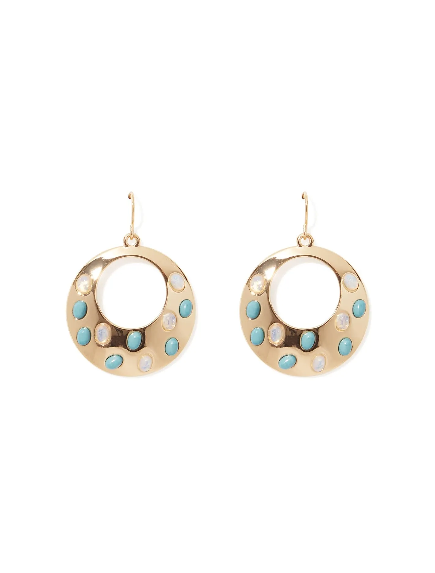 Maeve Semi Precious Hoop Drop Earrings