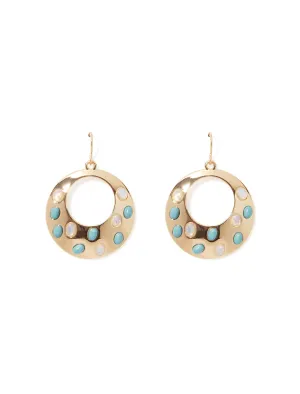 Maeve Semi Precious Hoop Drop Earrings
