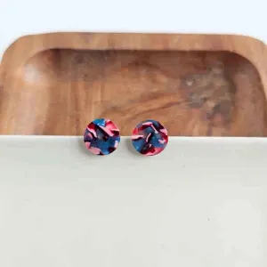Magenta Teal Studs