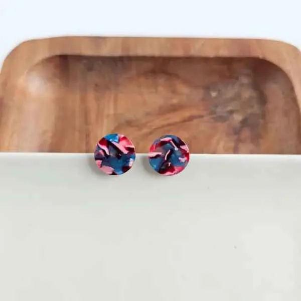 Magenta Teal Studs