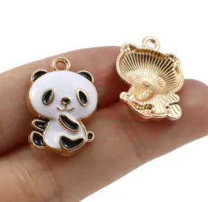 Metal Charm - Panda - Set of 2